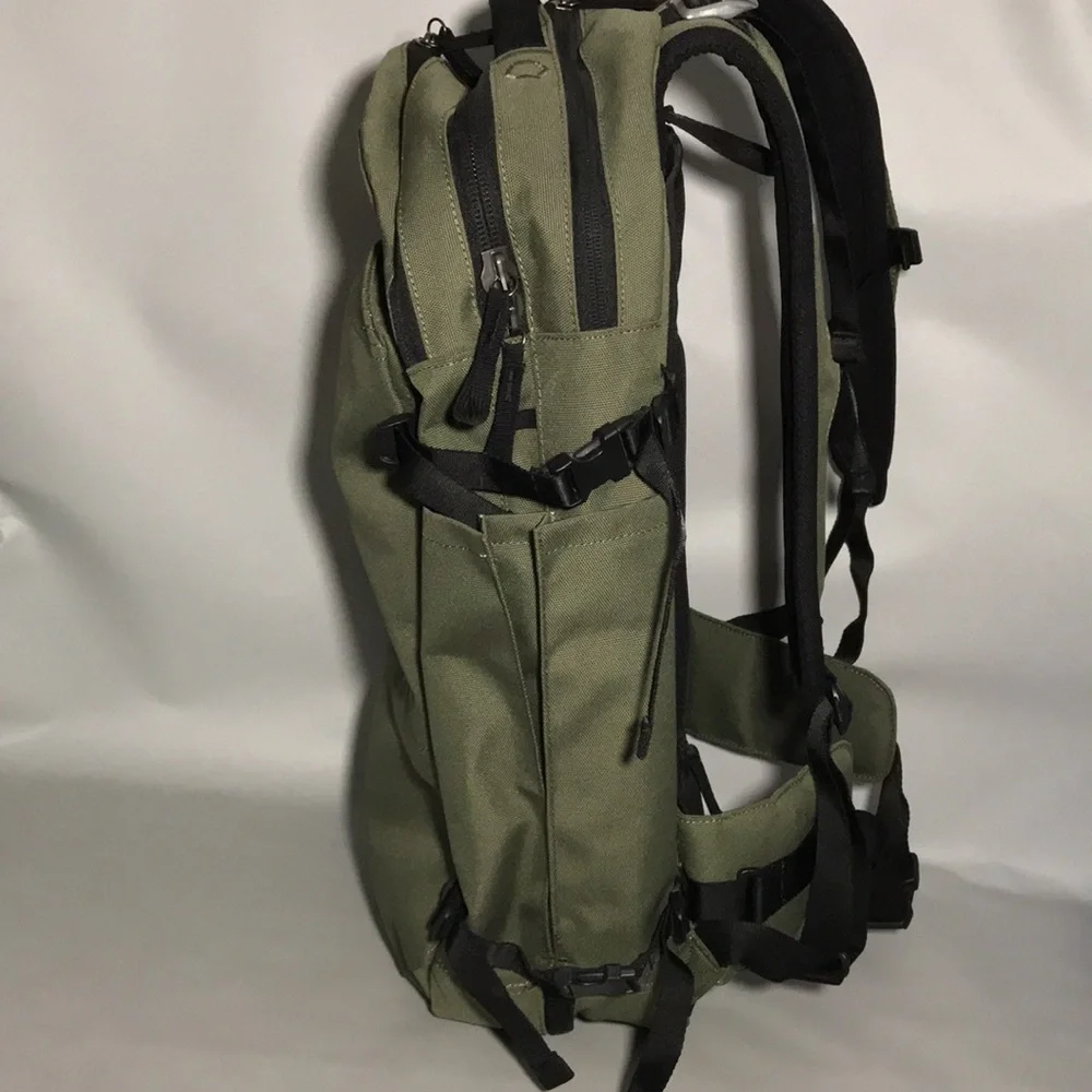 Pakt x Chase Reeves Army Green Travel Backpack Has Sling / Hip Strap